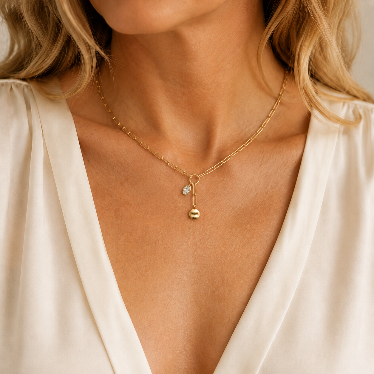 Beautifully Connected Paperclip Necklace — Gold