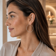 A Twist of Love Textured Hoop Earrings — Silver