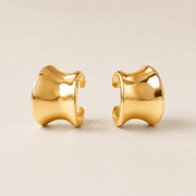 She's Chic Sculpted Hoop Earrings — Gold