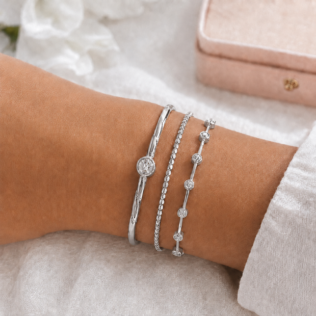 The Essential Stack Starter Bracelet Set — Silver