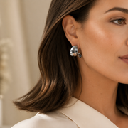 She's Chic Sculpted Hoop Earrings — Silver