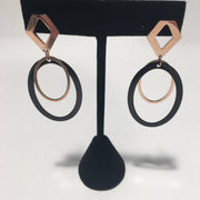 Rose Gold Earrings W/Black