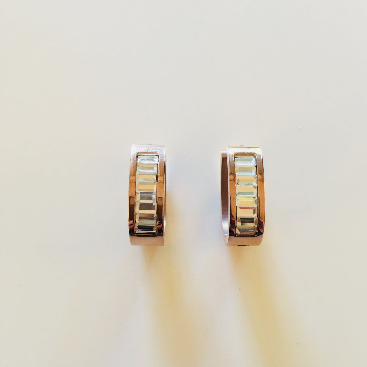 Rose Gold Baguette Earrings