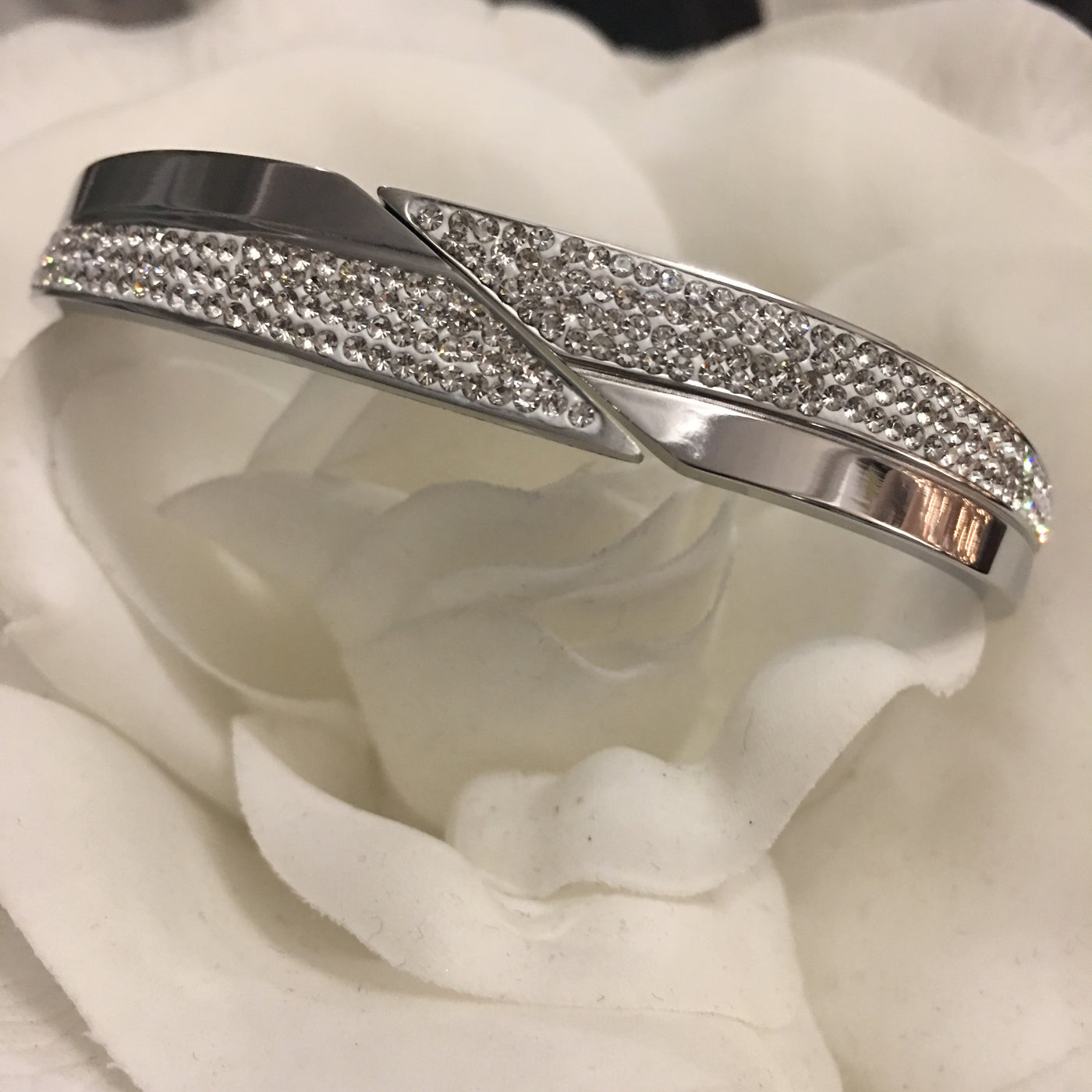 Stainless Steel Bracelet W/Crystals