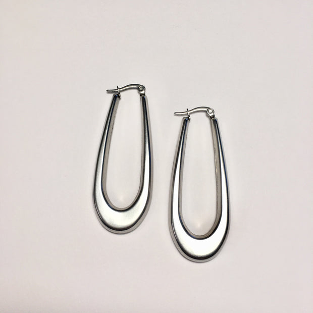 Oval Stainless Steel Earrings