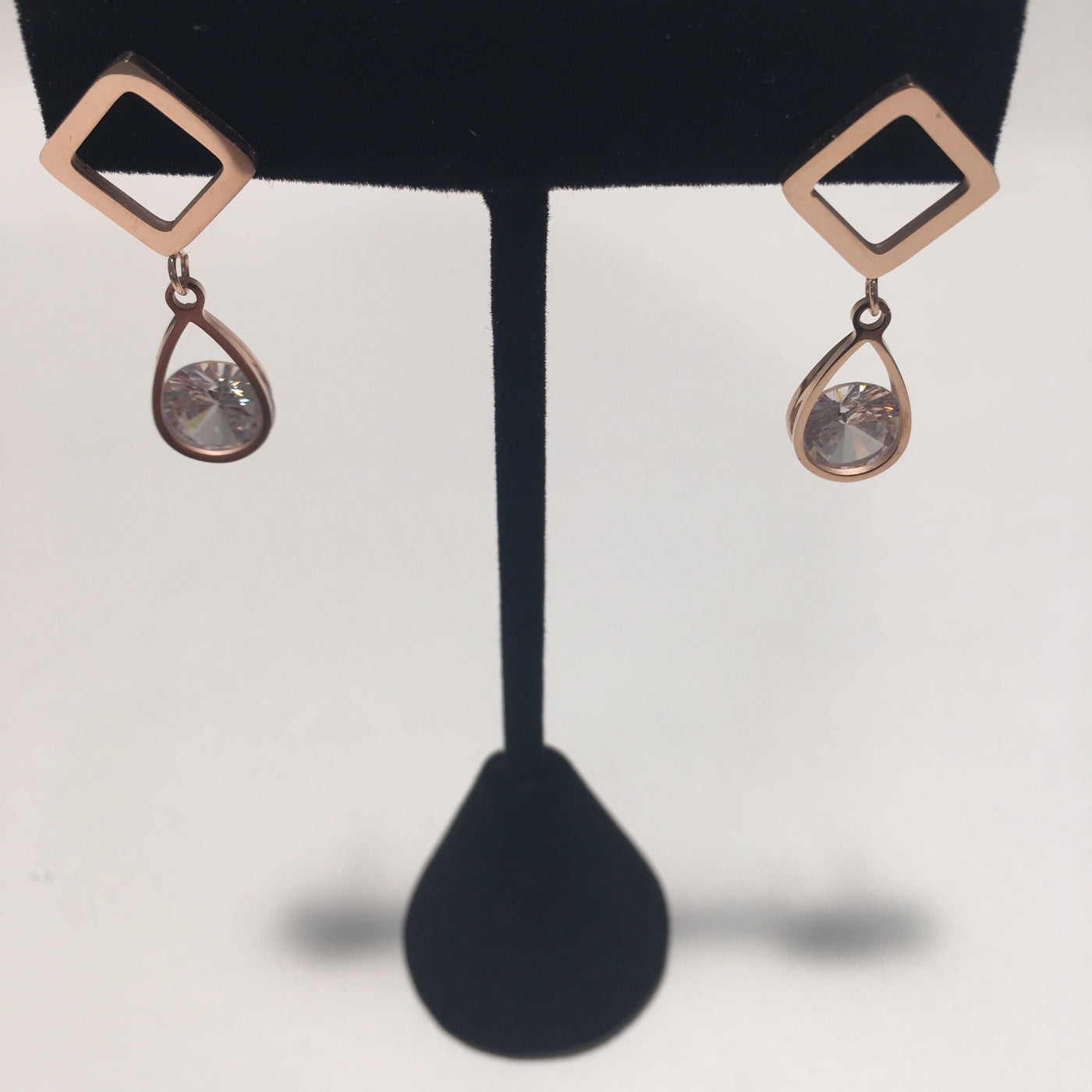 Rose Gold Earrings W/Tear Drop