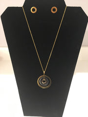 Tri-Colour Classic Circle Necklace Set