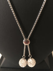 Double Crystal Ball Necklace Set
