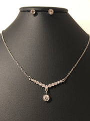 Petite Necklace Set W/ Crystal Drop