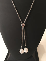 Double Crystal Ball Necklace Set